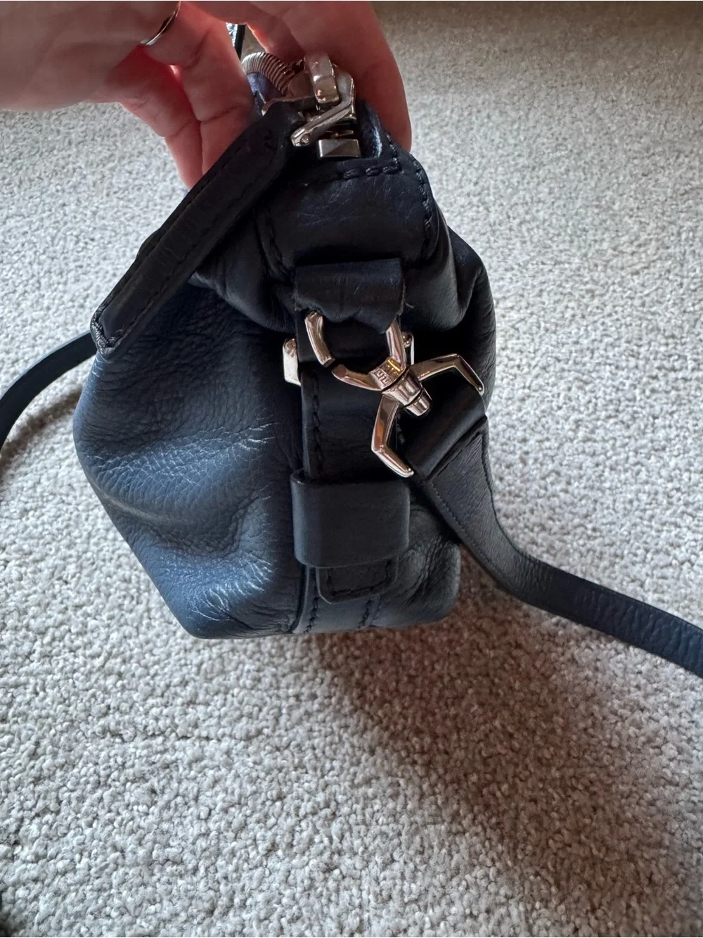 Givenchy Navy Leather Nightingale Small  with Crossbody Strap